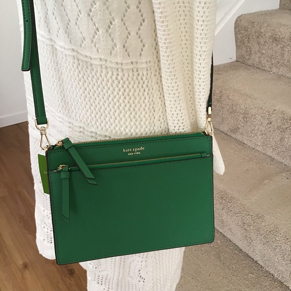 Kate Spade Cameron Zip Crossbody Zip Green Bean - Picture 7 of 8